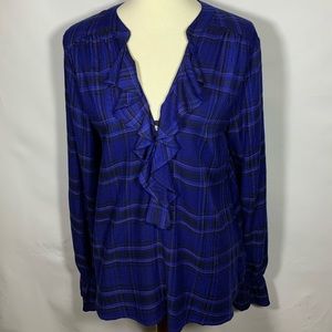 SOFT BLOUSE PLAID SHIRT. EUC. MEDIUM